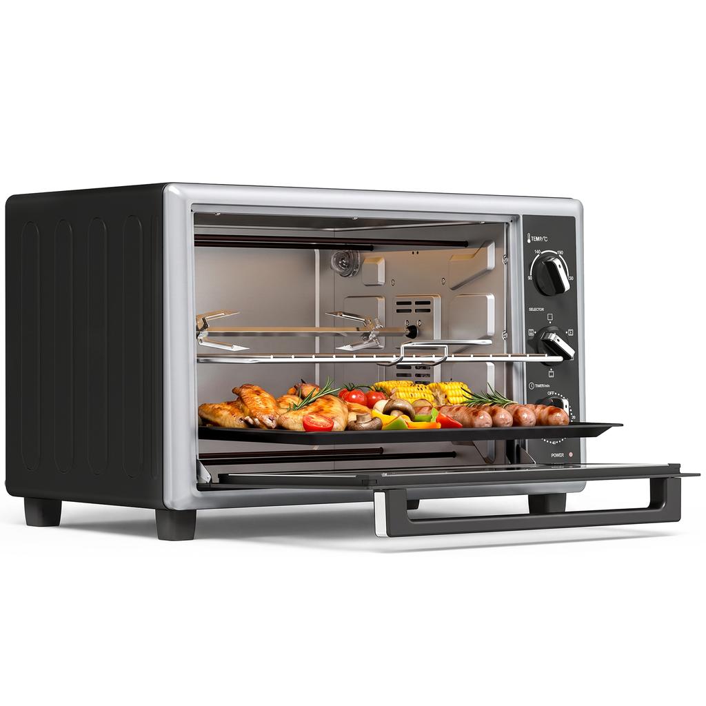 46 L Mini Oven with Rotisserie, Convection, Temperature Control and Timer, 1800 W, Black