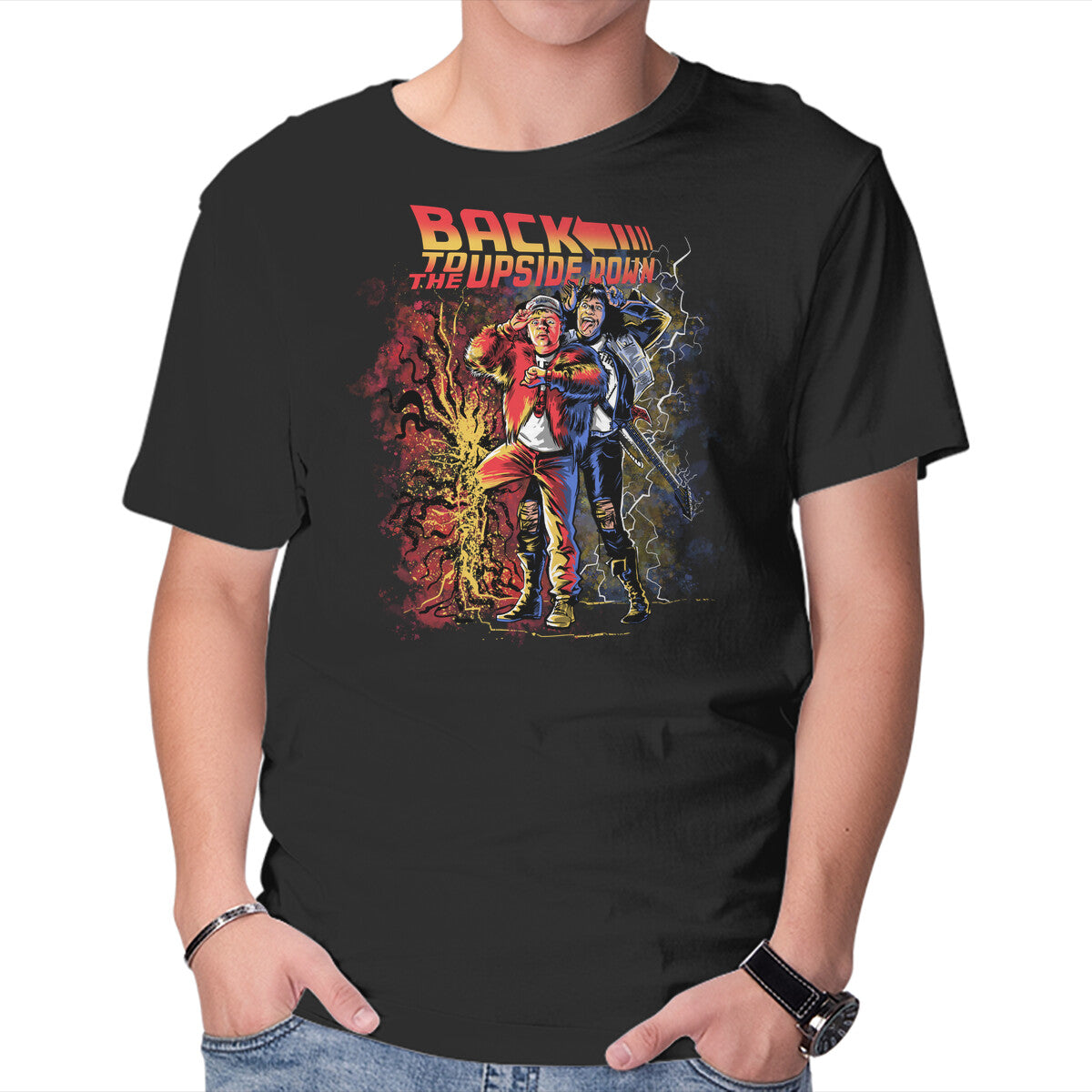 Unisex Crew Neck T-Shirt Back To The Upside Down Graphic Short Sleeve Casual Tee XXXXL