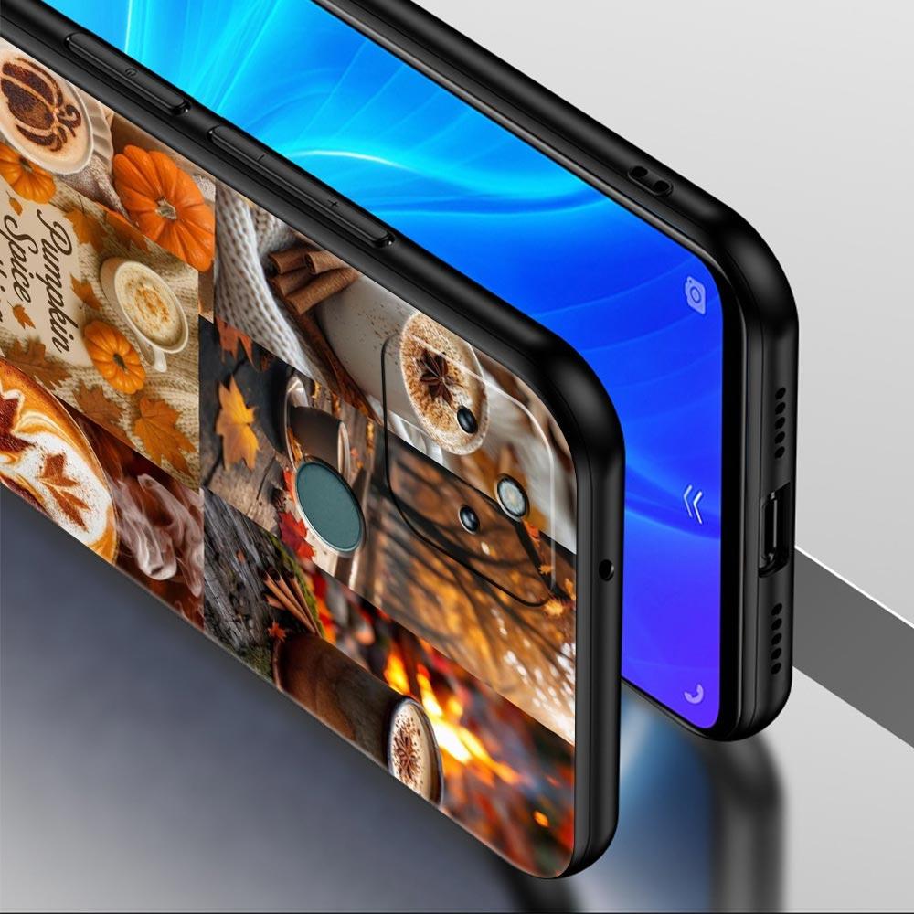 Pumpkin Autumn Leaves Coffee Phone Case Cover for Google Pixel 10 9 8 7 6 9A 8A 7A 6A Pro Shockproof Soft TPU 9 Pro XL Shell Bag