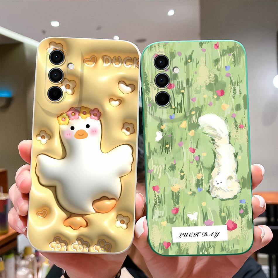 Case For Samsung Galaxy M14 M23 F23 M33 M53 Back Cover Cute Trendy Soft Liquid Silicone Camera Protection Anti Drop Phone Cases