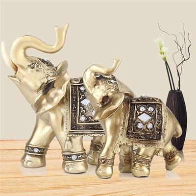 Zlatá barva Elegantní socha slona Ornament Figurka Domácí kancelář Dekor Dárek CY