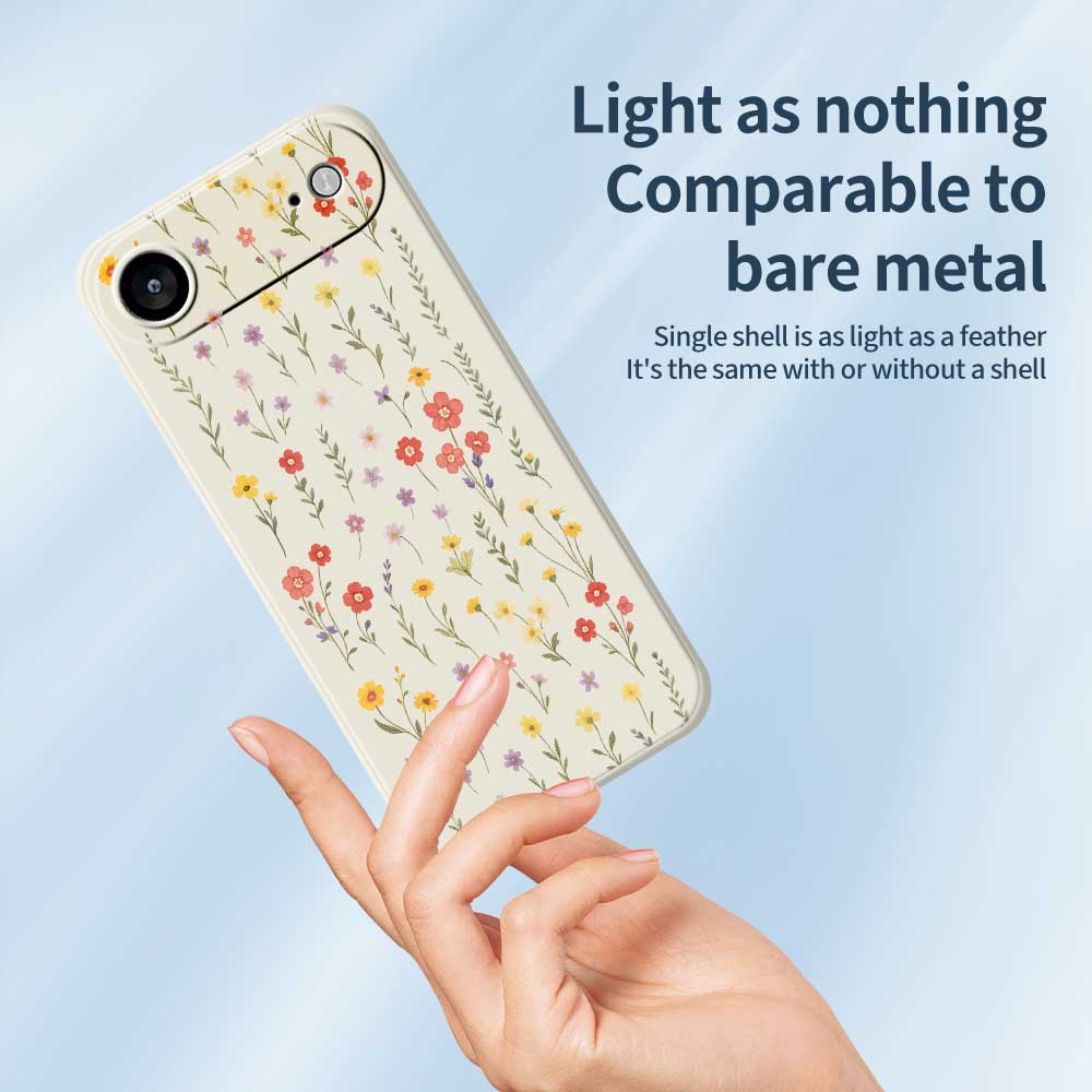 For iPhone 17 Air Case Flowers and Grass Pattern Printing Straight Edge TPU Phone Back Cover