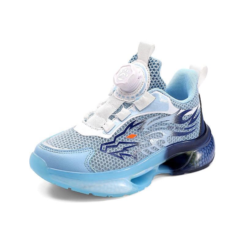 Kids Running Shoes With Rotating Buckle Breathable Mesh Low Top Boys Girls
