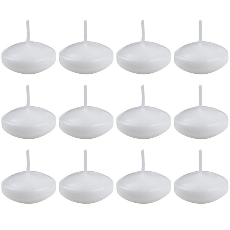 White Floating Candle, Unscented SoyWax Waterproof Tealights for Pool, Spa, Bathtub Decoration, 3.5-4 Hour Burn Time