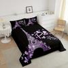 Black Purple Bedding Set Paris Eiffel Tower Print Cozy Duvet Cover Set King Queen Twin Single Size Birthday Gift Bedroom Decor