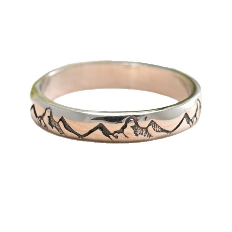Yun Miao Damen Vielseitiger Berg- und Flussgipfel Stil Ring