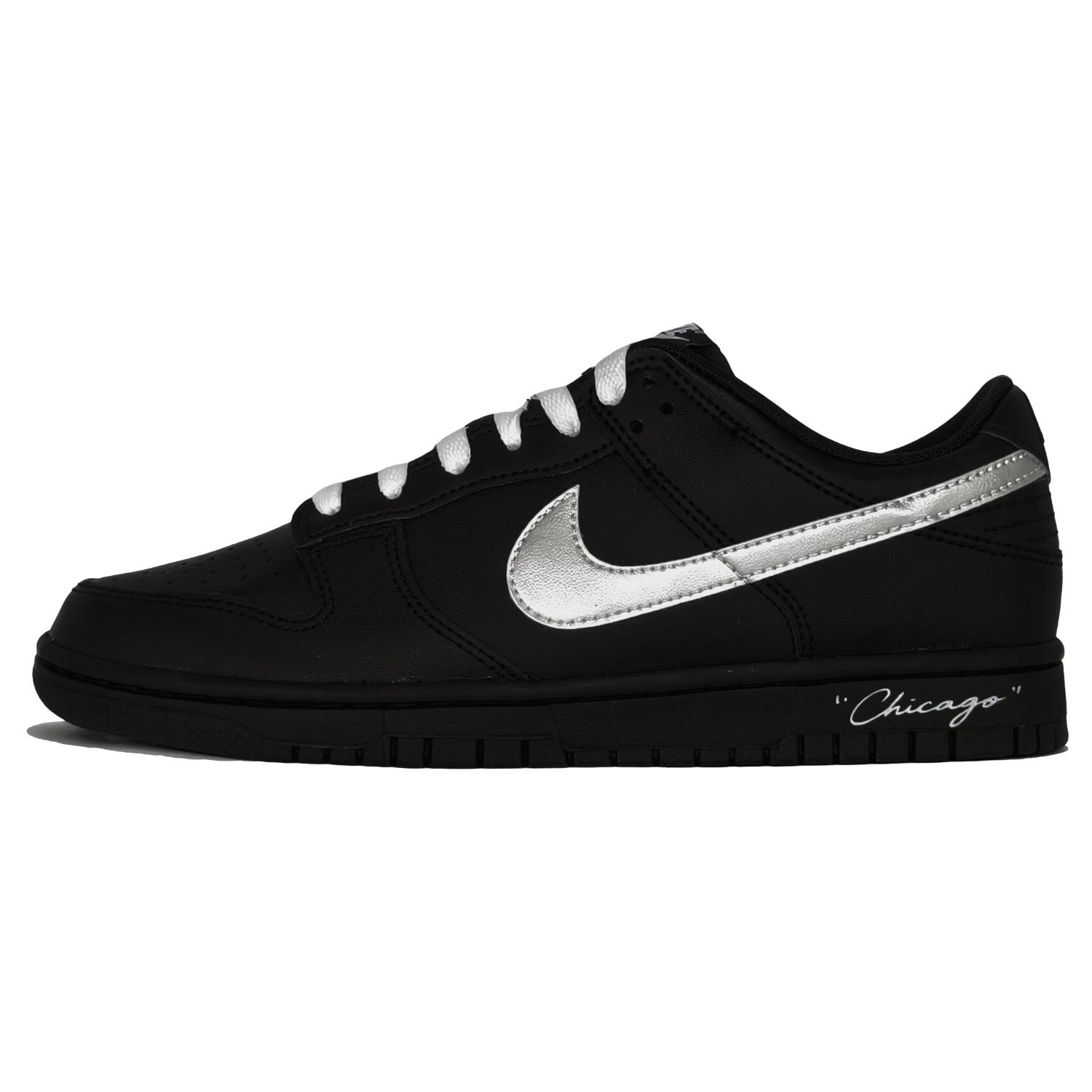 

Nike Dunk Black Knight Abrasion Resistant Low top Skateboard Shoes Unisex Black Silver HF5441-100(Team458-) 44
