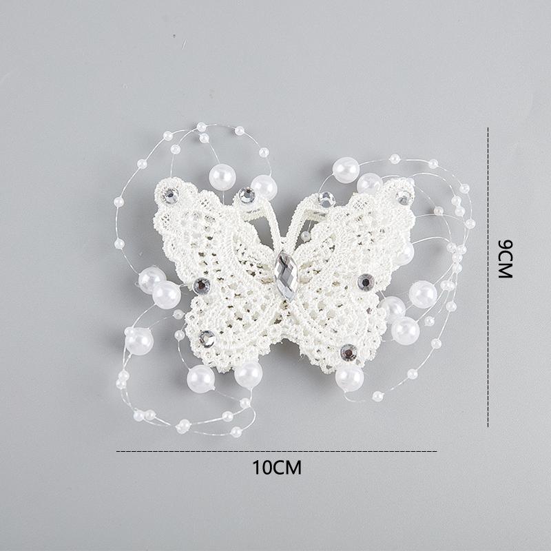 Bridal Pearl Butterfly Hair Clip Barrette Bride Hair Jewelry Accessories