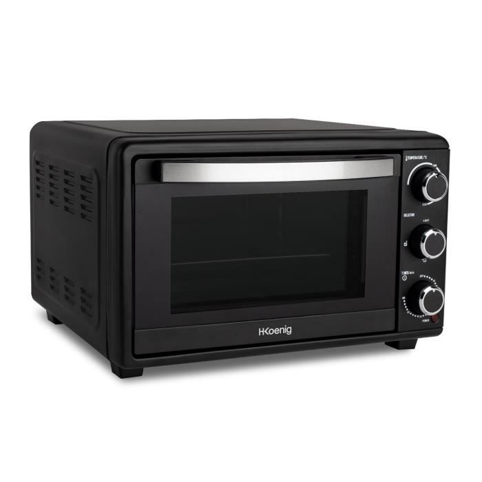 Mini Four Électrique 25L 1600W HKOENIG FO25 - Noir - 4 Modes De Cuisson - Thermostat Réglable Jusqu'à 230°C