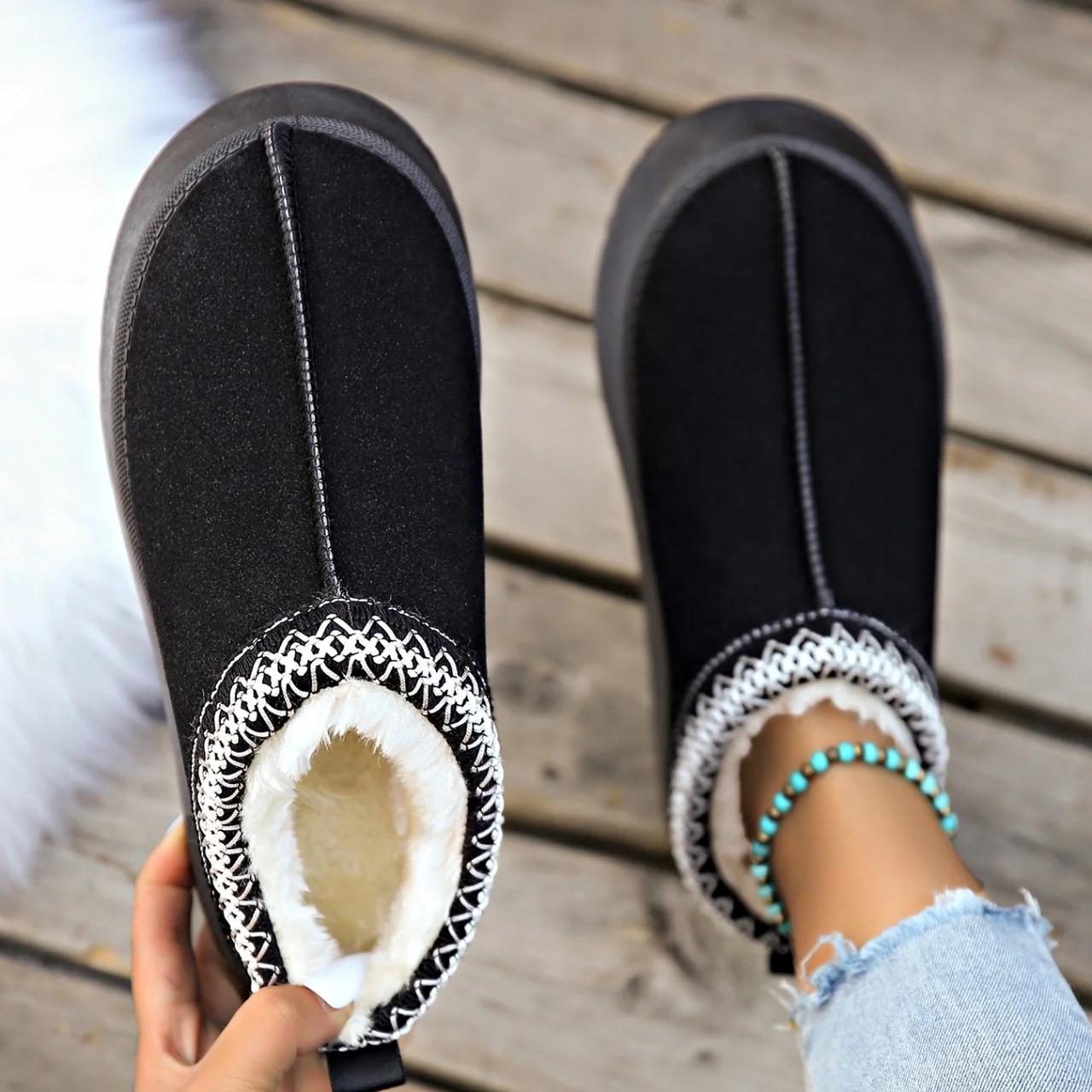 Женские ботинки Новые теплые ботинки на платформе с низким верхом — фото 5