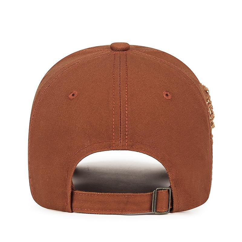 Hand-scrubbed and Aged Smooth Brim Baseball Cap with Holes and Frayed Edges, Personalized Sunshade Baseball Cap