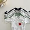Infant Long-Sleeve Snap Crotch Bodysuit Pajamas with Oblique Placket