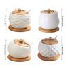 Sturdy Ceramic Condiment Canisters Stylish Ceramic Seasoning Jars with Bamboo Lids for Barbecue Parties and Camping