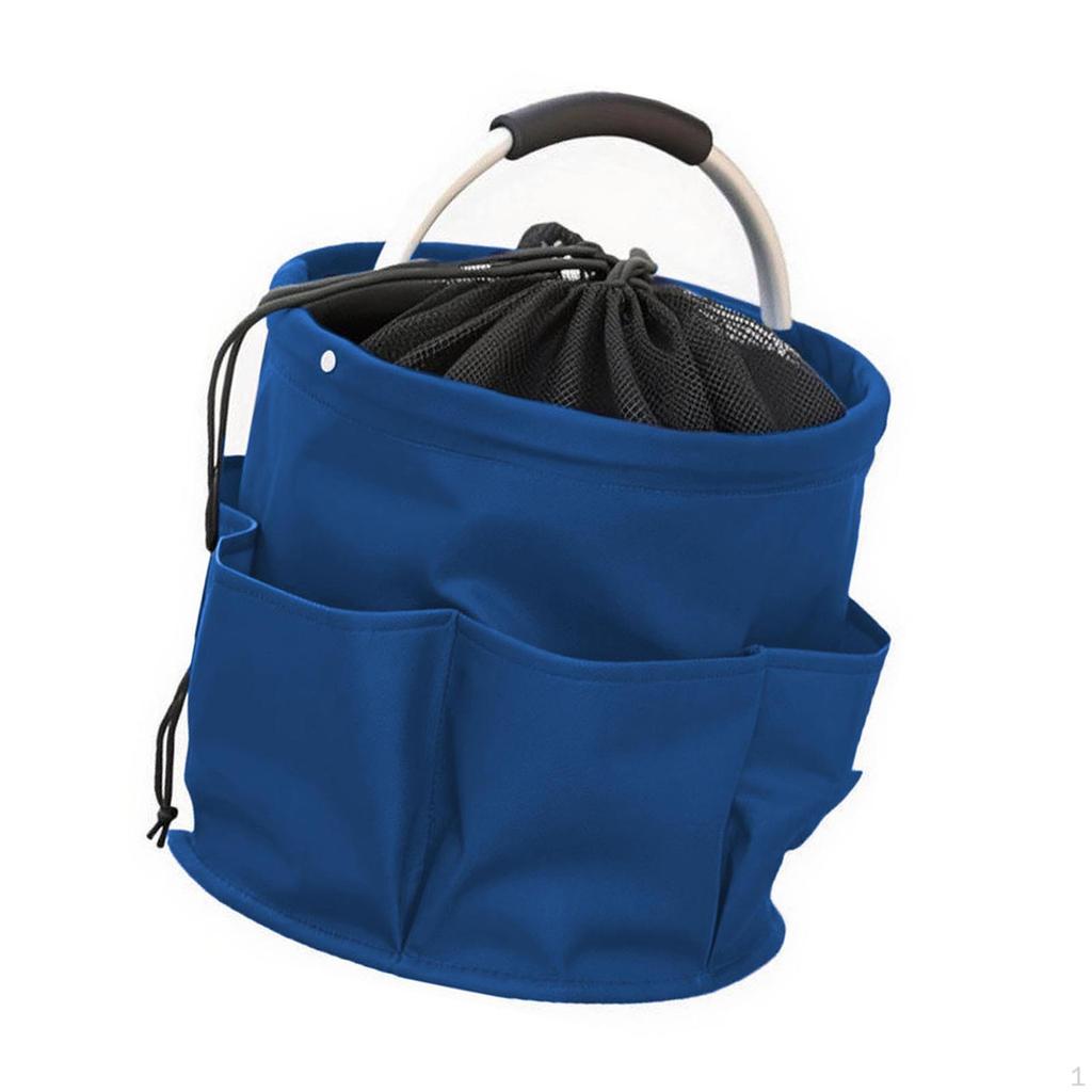 Collapsible Basket with Handle, Drawstring Picnic Basket, Versatile Tool Organizer for Concerts,
