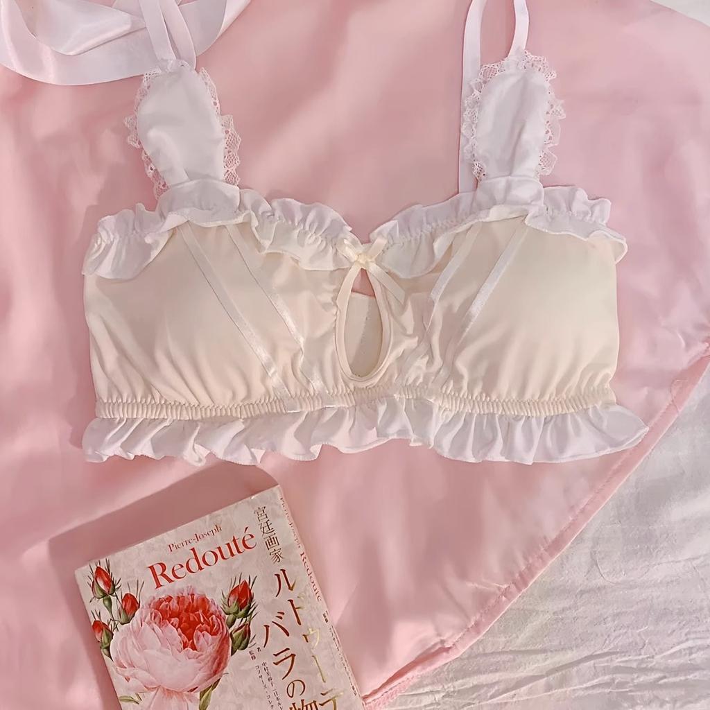 Girls Cute Bras Wireless Underwear Girls Bras Hollow Out Lingerie