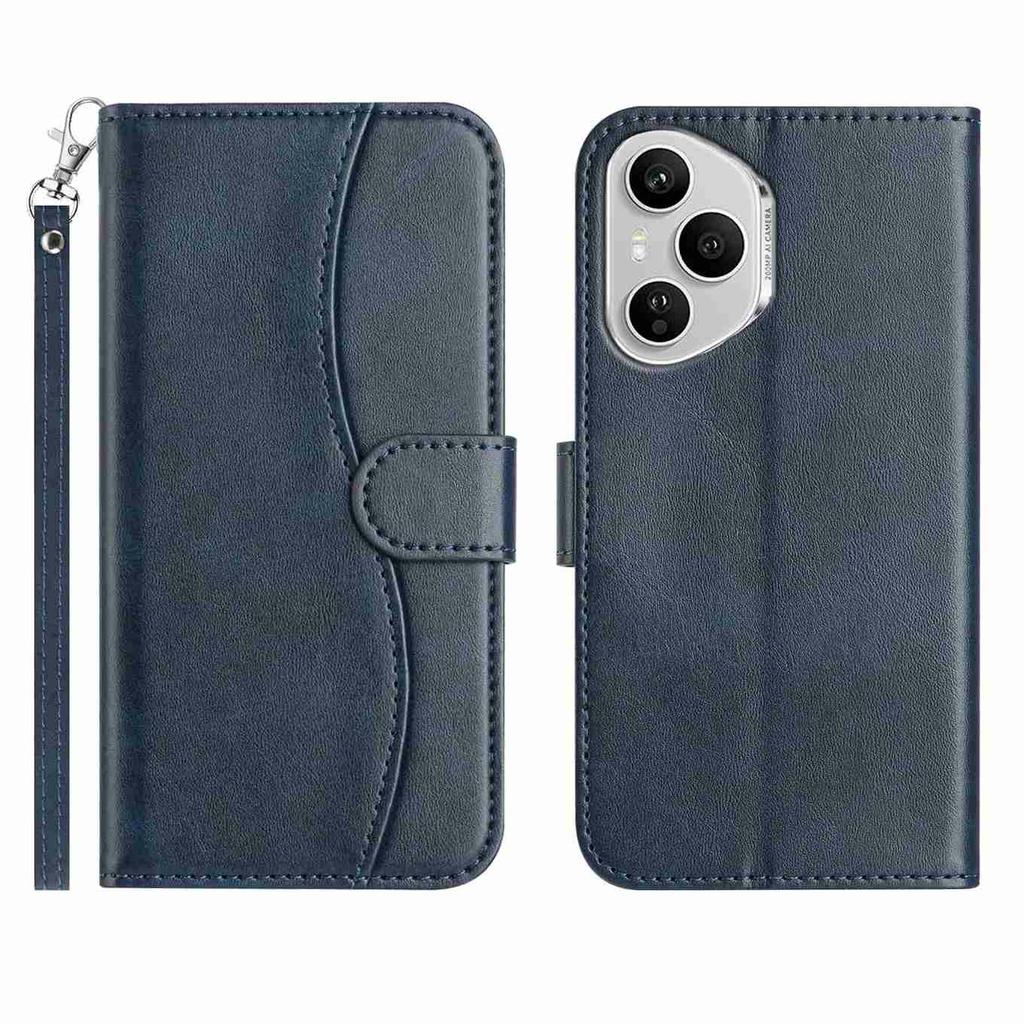 Stand Case for Honor 400 Pro 5G (Global)G PU Leather Wallet Phone Cover S Shape Stitching Design with Strap