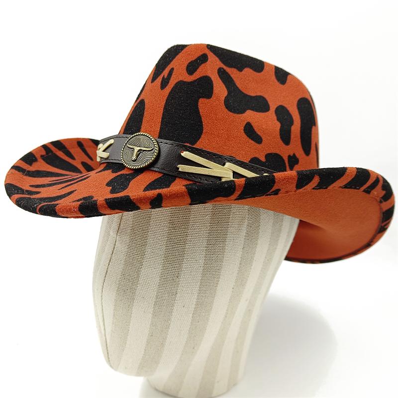 Dark purple Cowboy Hat New Jazz Knight hat cowboy hat monochrome felt hat men's and women's large brim outdoor hat