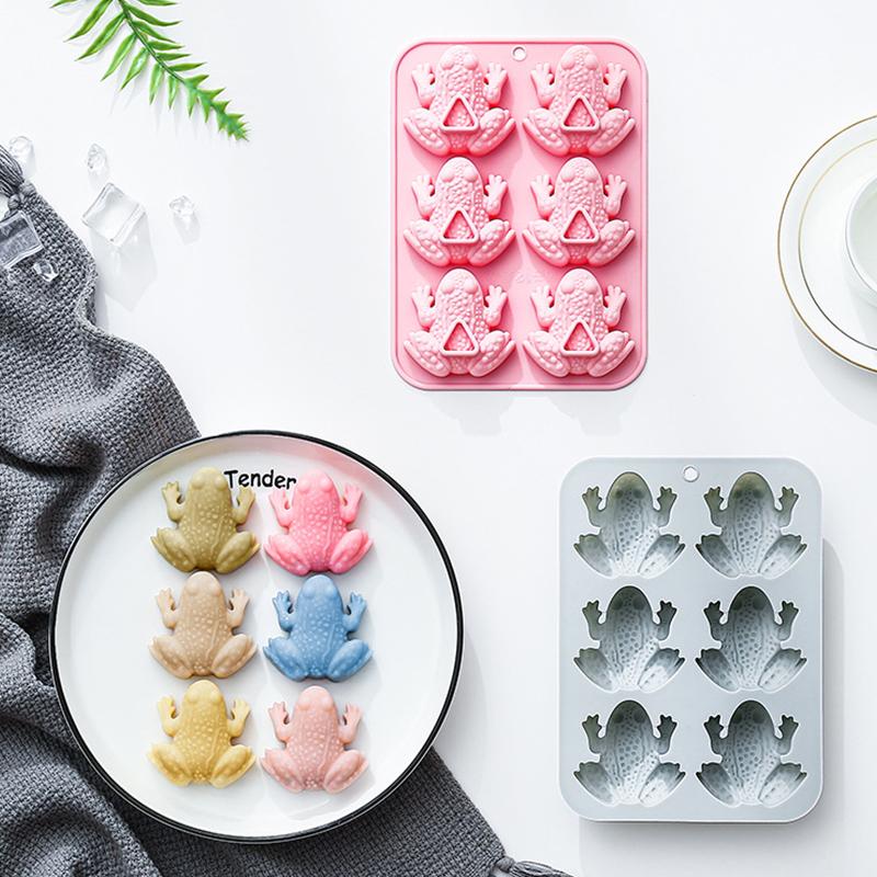 Matrițe Silicon Broaște cu 6 Găuri Matriță Fondant Bomboane Ciocolată Broaște de Paște Matriță Rășină Epoxidică Accesorii Decorare Tort Coacere