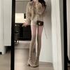 Black Khaki Over The Knee Boots Women's Thigh High Boot Elastic Autumn Winter Block Heels Tall Long Party Footwear Shoes Ladies