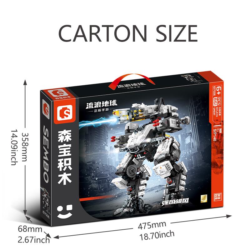 Non-Toxic Sembo Block Transforming Robot Building Blocks The Wandering Earth Series Attack Mech Model Bricks Ornaments Halloween Gifts