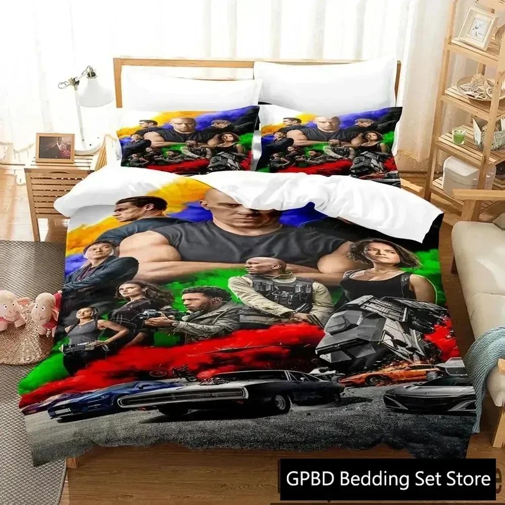 3D Print Fast and Furious Comfortable Duvet Quilt Cover Pillowcase Bedding Set Children Bedroom Decoration Home Textile