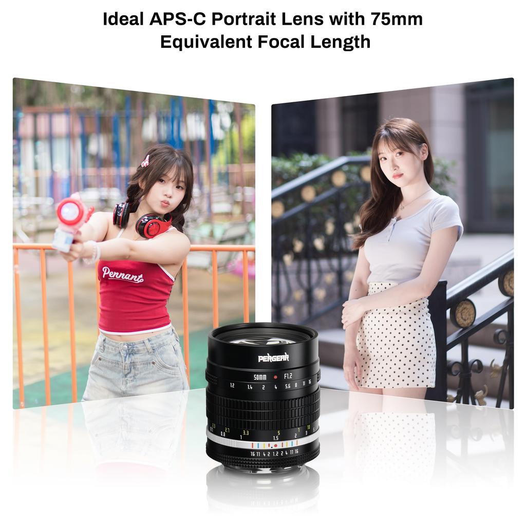 Pergear 50mm Prime Lens for Nikon Z Mirrorless MF Large Compact and Fluorescent Warranty F1.2 APS-C Z-Mount Cameras, (Manual Focus), 5-Group,