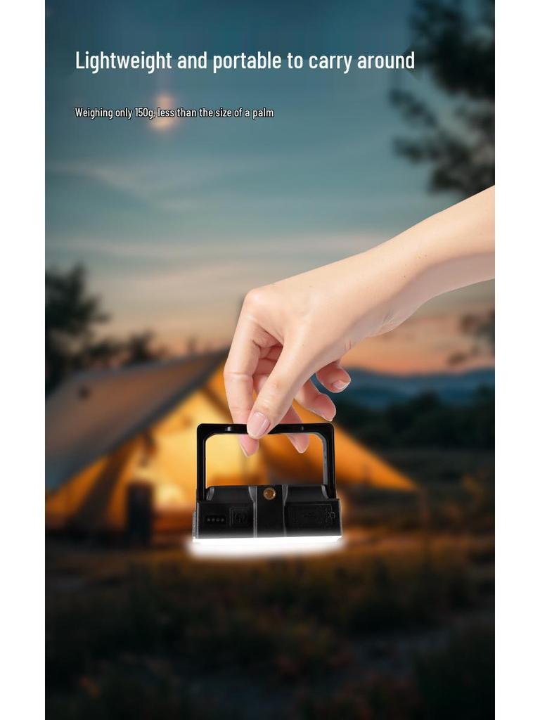 Portable Outdoor Full-Screen Handheld Lamp: Long Battery, Rainproof, Multifunctional Camping Light