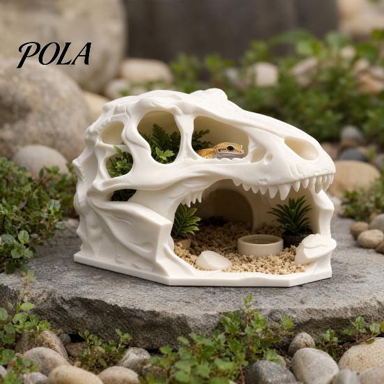 Natural Looking Reptile Shelter Dragon Skull Shelter, Hide Cave, for Terrarium Lizards Hideouts Fish Tanks Accessories Decorative Ornament Living Room