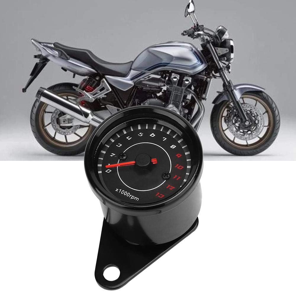 DC 12V Universal Motorcycle Tachometer Electronic Tach Meter Speedometer Gauge LED Backlight 13000 RPM Fit Single Cylinder Motor