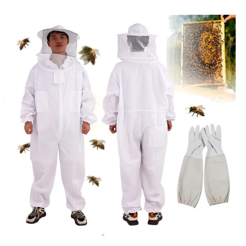 Breathable Full-Body Beekeeping Protective Jumpsuit - White, Thickened, Anti-Bee Suit Other Color (Specify in Order Remarks)
