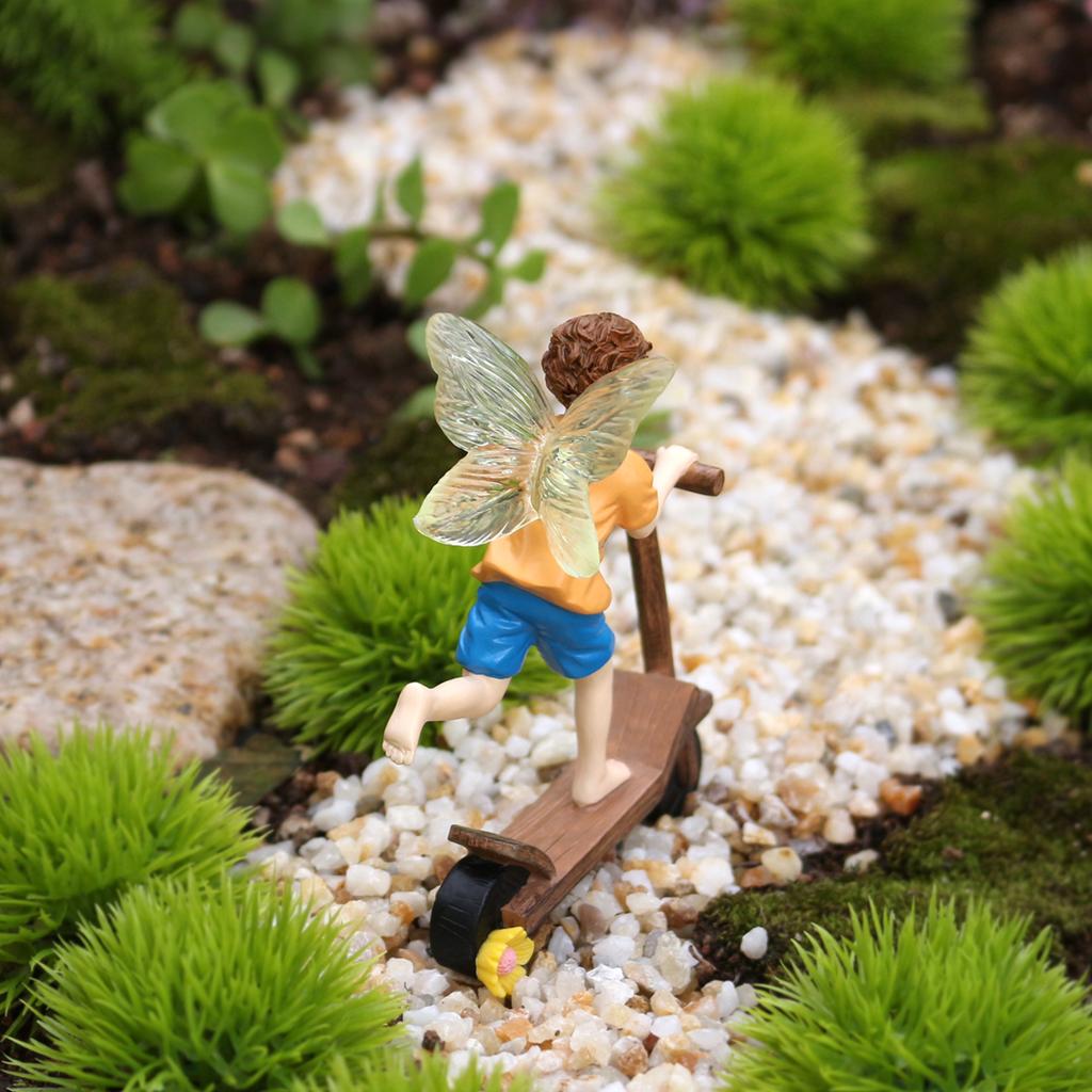 1 piece of flower fairy riding a skateboard, creative outdoor bonsai statue, carefully prepared gift for Valentine's Day/wedding