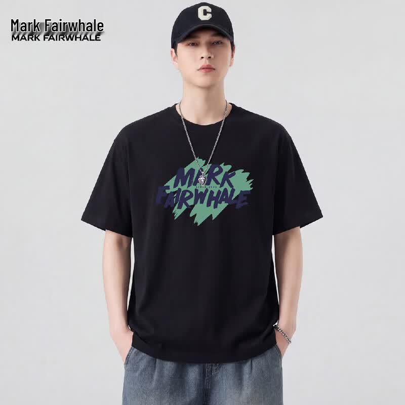 Mark Fairwhale Men's Loose Fit Printed Cotton T-Shirt