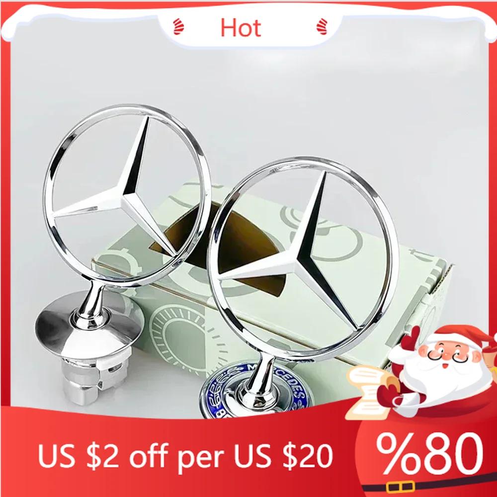 TCPDU1 1Pcs Car Front Bonnet Logo Emblem Zinc Alloy Decorate Badge For Mercedes Benz W204 W220 C180 C200 E260 E300L Auto Accessories