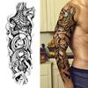 1 Foglio Tatuaggi Temporanei Finti Manica Lunga Per Donne Uomini Leone Tigre Fiore Lupo Maori Tatuaggio Adesivo Braccio Gamba Trasferimento ad Acqua Fai da Te