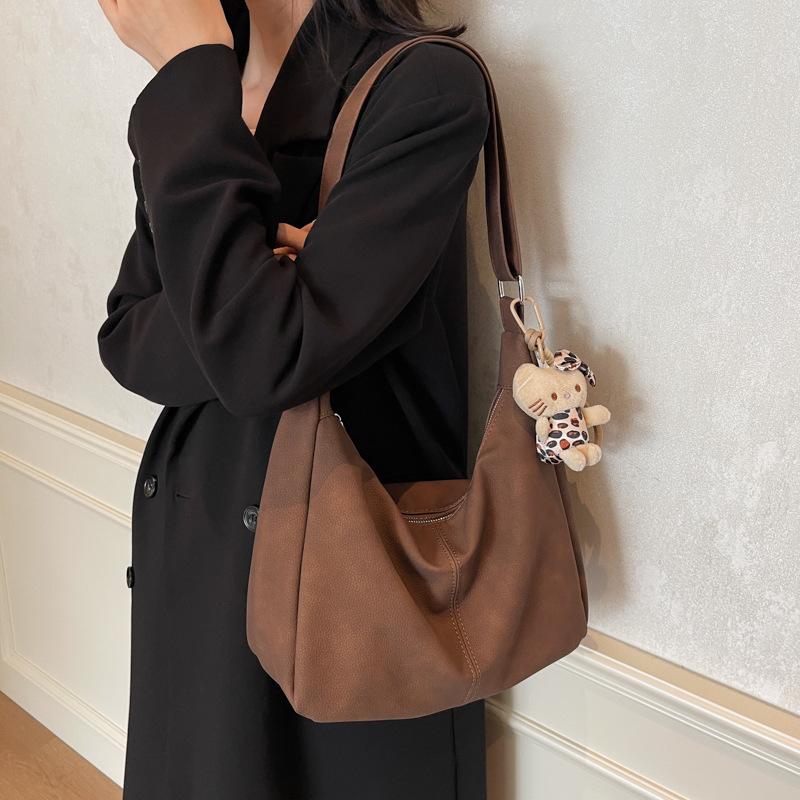 

Сумка Premium Sense большой вместимости женская сумка через плечо с ретро-текстурой сумка-мессенджер сумка-тоут сумка для поездок на работу no pendant темно-коричневого