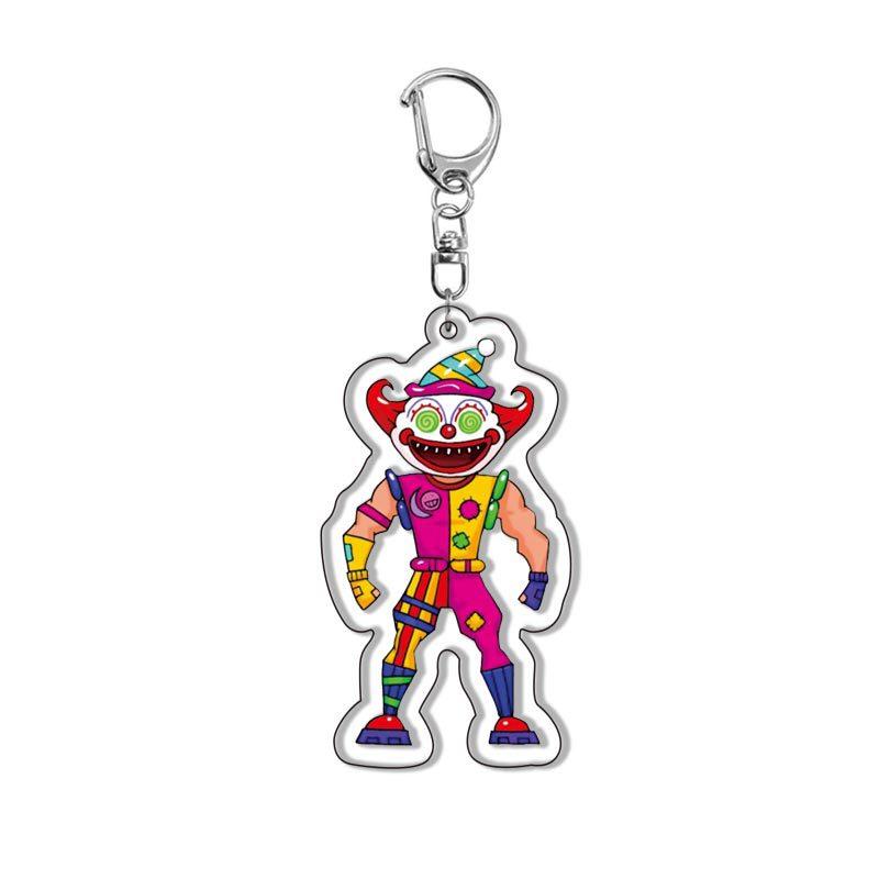 6Pcs Fortnite Popular Cartoon Game Acrylic Double-sided Key Ring Backpack Decoration Accessories Neutral Party Gifts Premium Quality