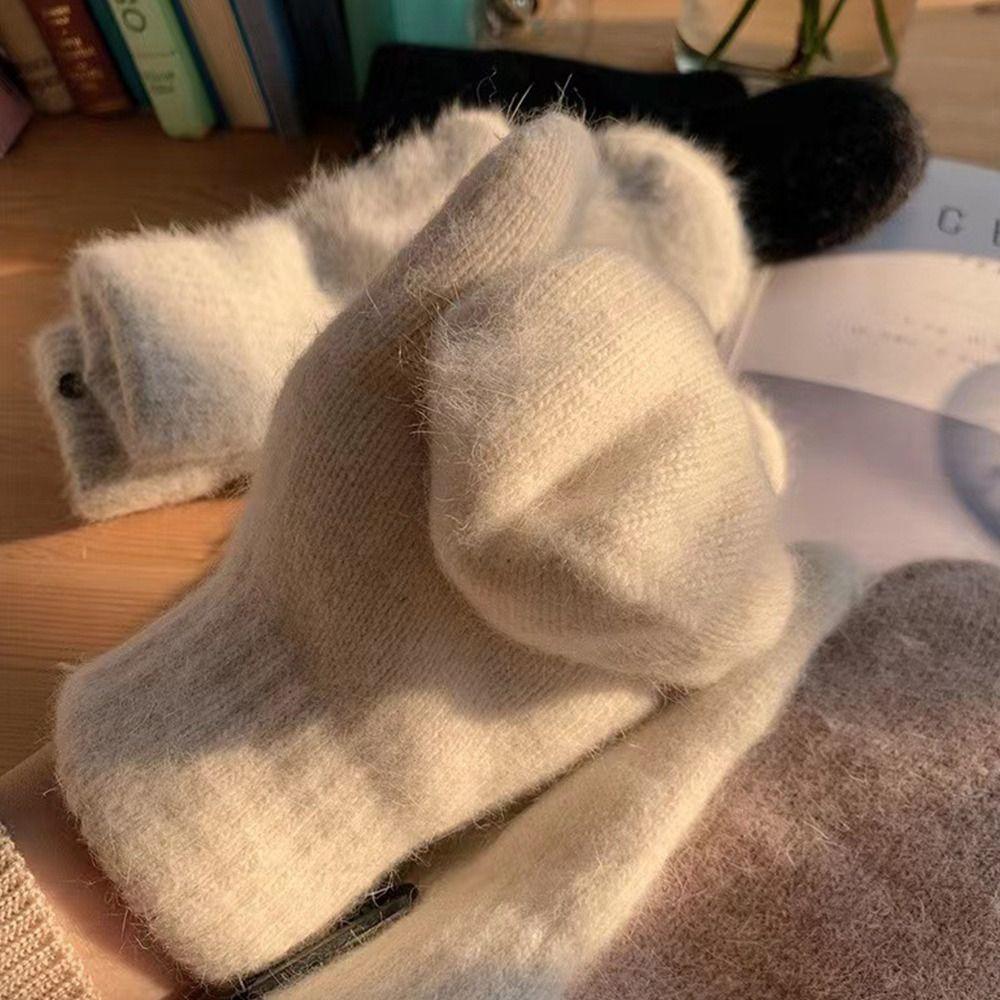 Gloves Warm Wool Gloves Korean Style Mittens Full Fingers Gloves Rabbit Fur Gloves Unisex Gloves