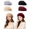 Retro Winter Knitting Berets Hat Warm Felt Berets Elegant French Artist Hat  Autumn and Winter