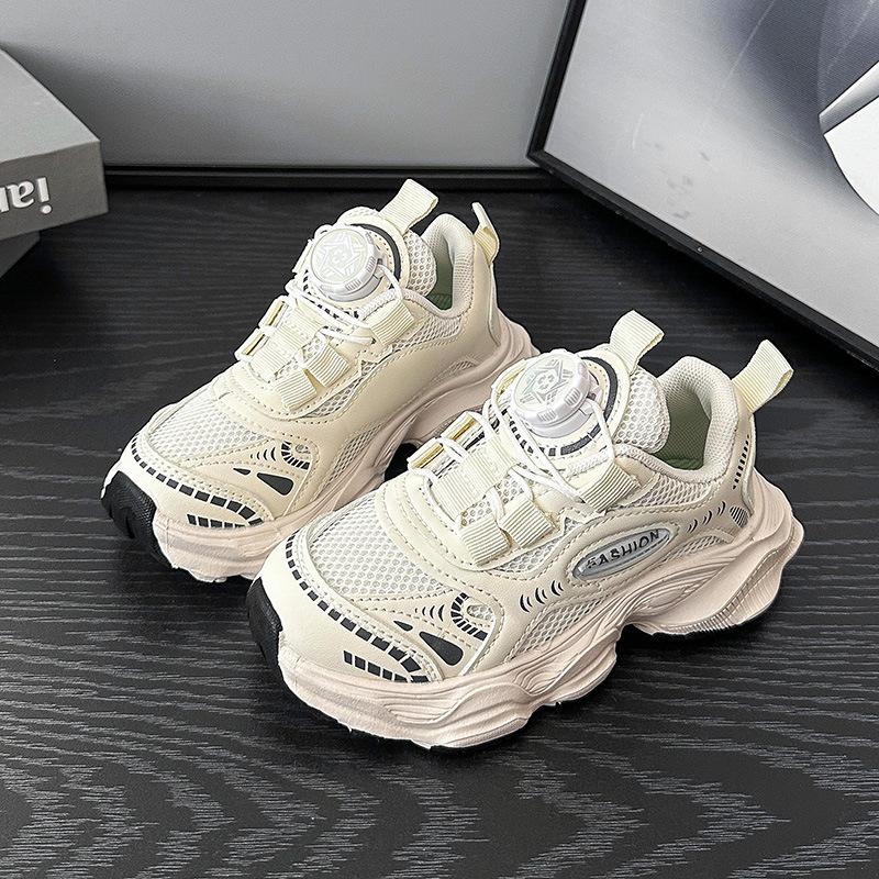 Spring Autumn Kids Mesh Breathable Dad Shoes Soft Sole Lightweight Boys Girls Fashion Running Sneakers