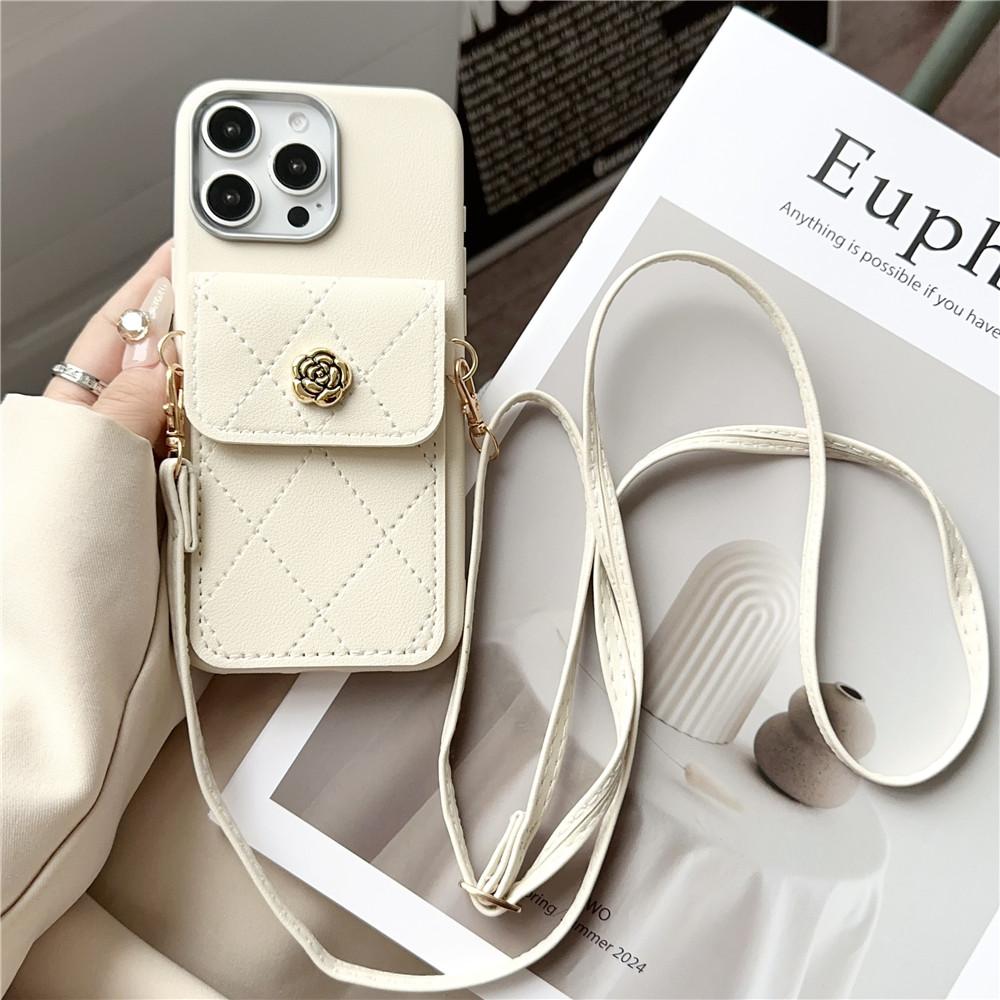 Phone Case For Samsung S25 S24 S23 S22 Ultra S21 Plus S20 FE Note 20 3D Flower Leather Wallet Card Bag Crossbody Lanyard Cover
