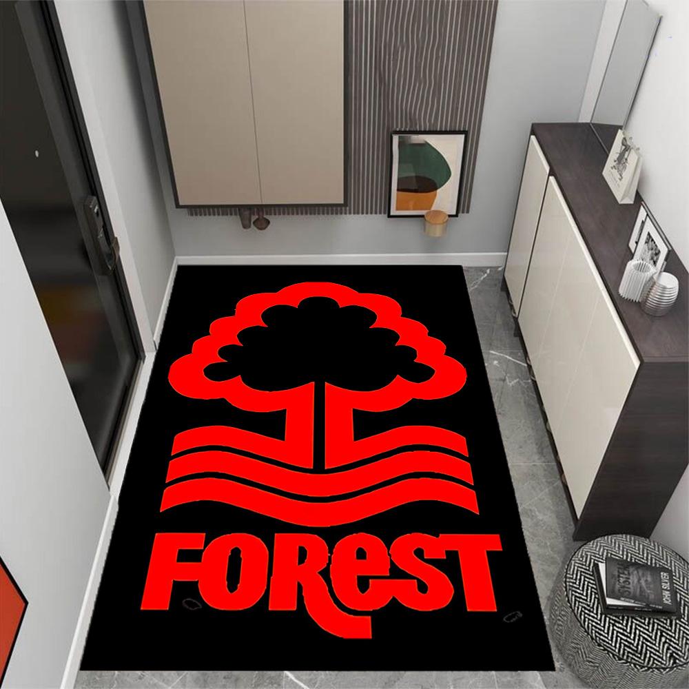 Red Tree Forest Logo Themed Anti-Slip Rugs - Polyester Home Decor, Suitable for Bedrooms, Living Rooms, Doorways, Studios, and Decorations