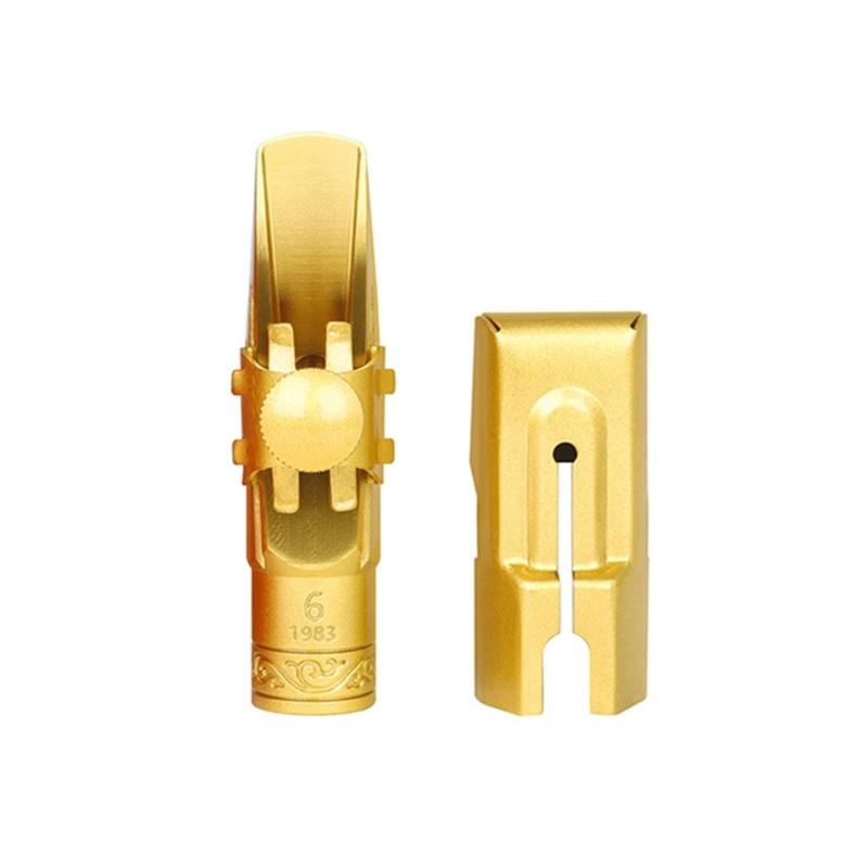 Saxophone Mouthpiece with Caps, Brass Metal Soprano Sax Mouthpieces 5C/6C/7C/8C/9C for Saxophone Professional & Beginner