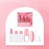 Set de Botellas Vacías de Viaje Set de 7 Piezas, Botellas para Sub-envasado de Cosméticos Espejo de Maquillaje Portátil Set de Peine