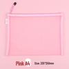 Large Capacity Transparent Nylon Mesh Document Bag - A4 Student and Office Zipper Storage Bag