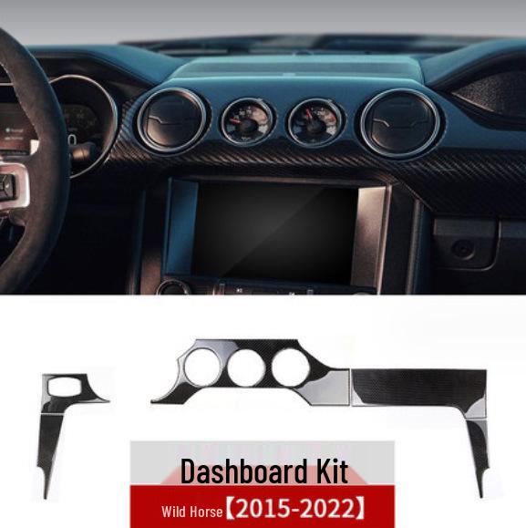 Ford Mustang Kohlefaser Interieur Zierleisten-Set: Konsole, Lenkrad, Schalthebel, Lüftungsdüse