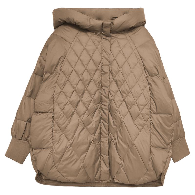 Women's Mid-Length Lightweight Down Jacket - 2024 Winter Loose Fit, Versatile, Small Size, Mom-Style Duck Down Coat