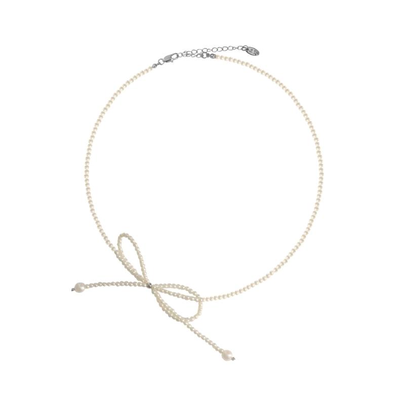 Стильное Подвесное Ожерелье Ожерелье с Бантом Модное Заявление Ожерелье с Бусинами Ожерелье с Регулируемой Длиной для Девочки