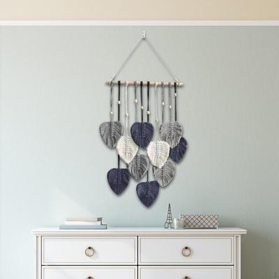 Makramee Wandbehang Blätter Quasten Böhmischer gewebter Wandteppich Leichte dekorative Dekoration für