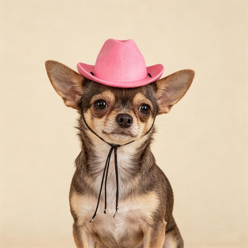 Solid Puppy Dog Cowboy Hat Western Cowboy Style Pet Hats for Small Medium Dogs Yorkshire Chihuahua Cat Caps mascotas Accessories