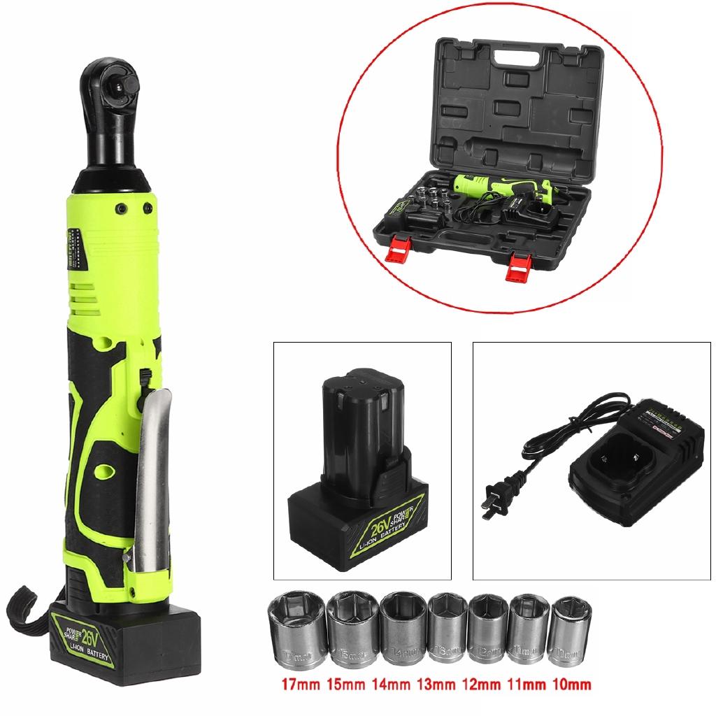 26V 160NM Torque 3/8 Cordless Electric Ratchet Wrench Tool Set Impact Wrench Power Tool Rechargeable Battery Scaffolding